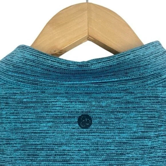 Zella mens Green Driver Performance Golf Polo Marled Teal Porcelain Melange US M - Picture 5 of 9